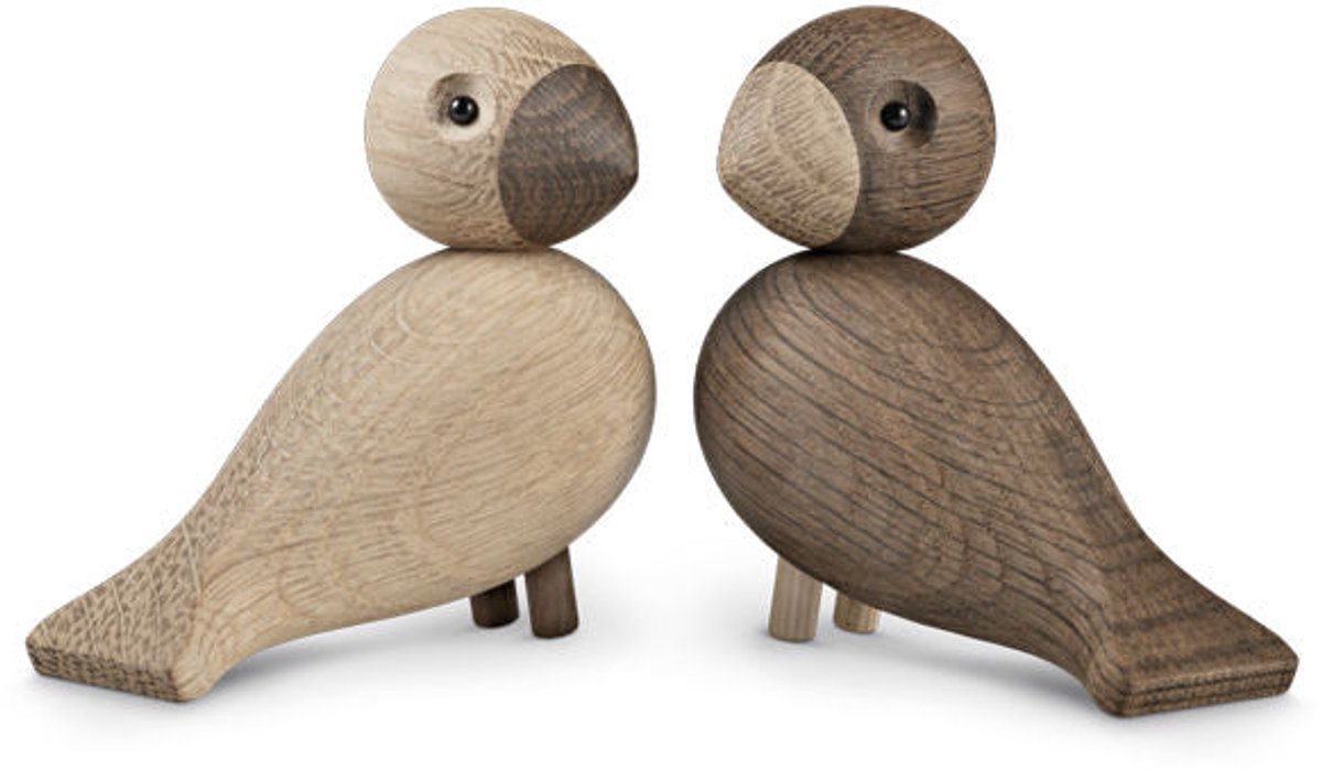 Lovebirds - Decoratief object - Hout - Set van 2