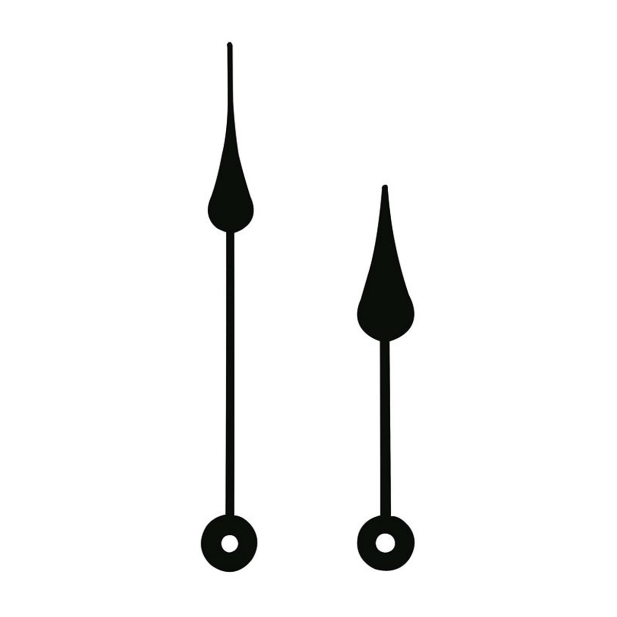 Wijzerpaar Euronorm peerzwarte minutenwijzer - L:110mm