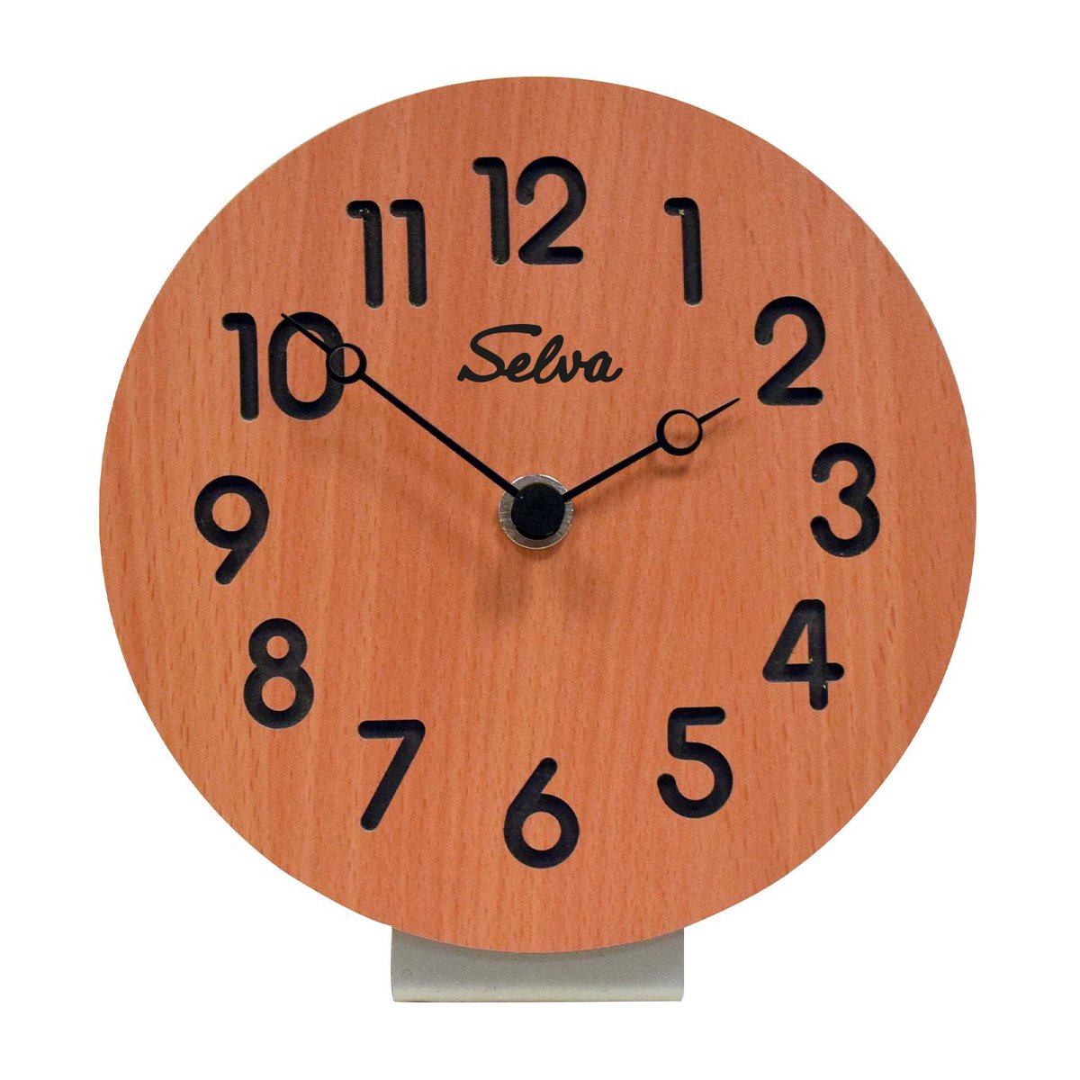 SELVA tafelklok, modern, analoog, kwarts, van hout (MDF-gecoat), Zwarte Woud handwerk, Made in Germany