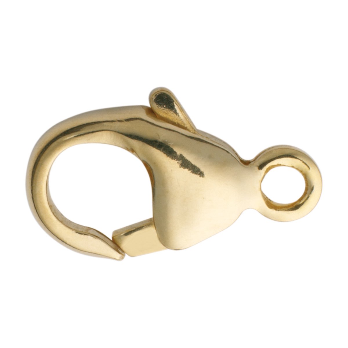 Karabijnhaak gebogen roestvrij staal-IP verguld 11,00 mm geperforeerd