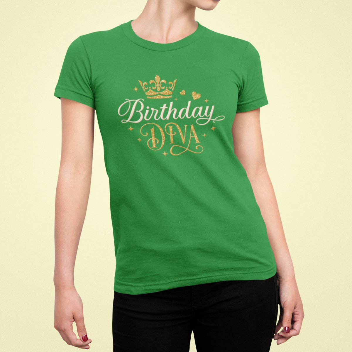 Birthday Diva - Verjaardag T-shirt Groen - Grappig T-shirt - Maat XXL - Verjaardag Cadeau Vrouwen - Limited Edition