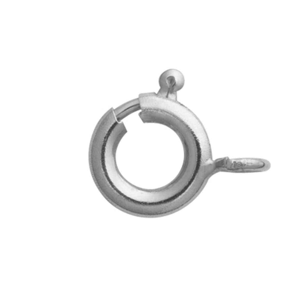Veerring - 925 sterling zilver, gerhodineerd, wit - Ø 7 mm - zonder kraag