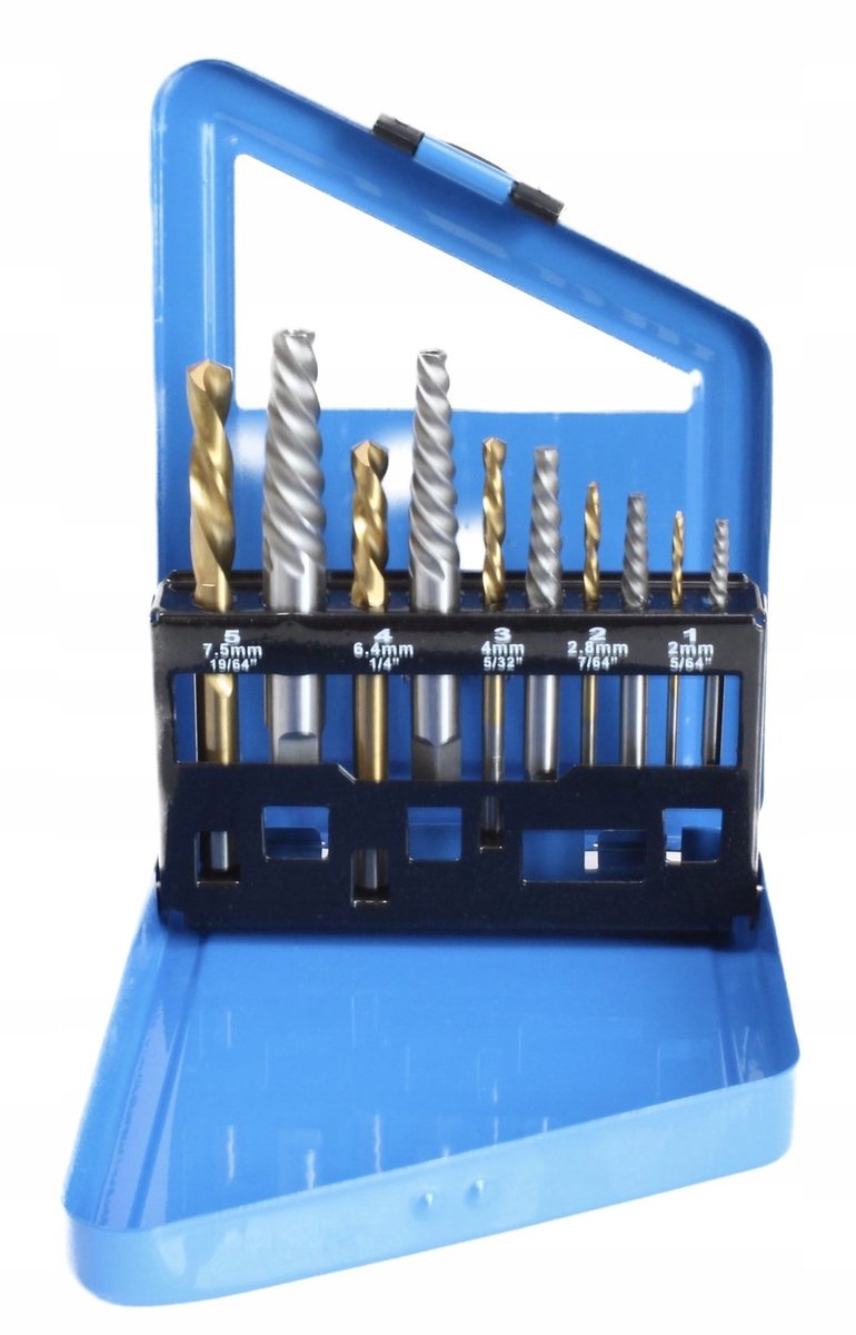 Asta S-SE10CD Set: 10x Linksdraaiende Boren & Extractoren voor Gebroken Schroeven