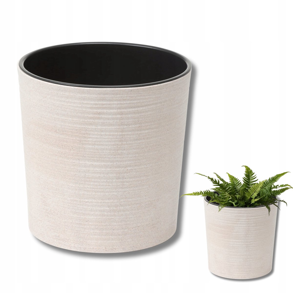 Malwa Eco Dłuto Pot 25cm Beige - Gerecycled Hout