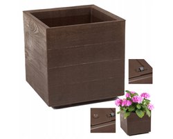 KARO ECO COFFEE plantenbak op wielen 40x40 Espresso