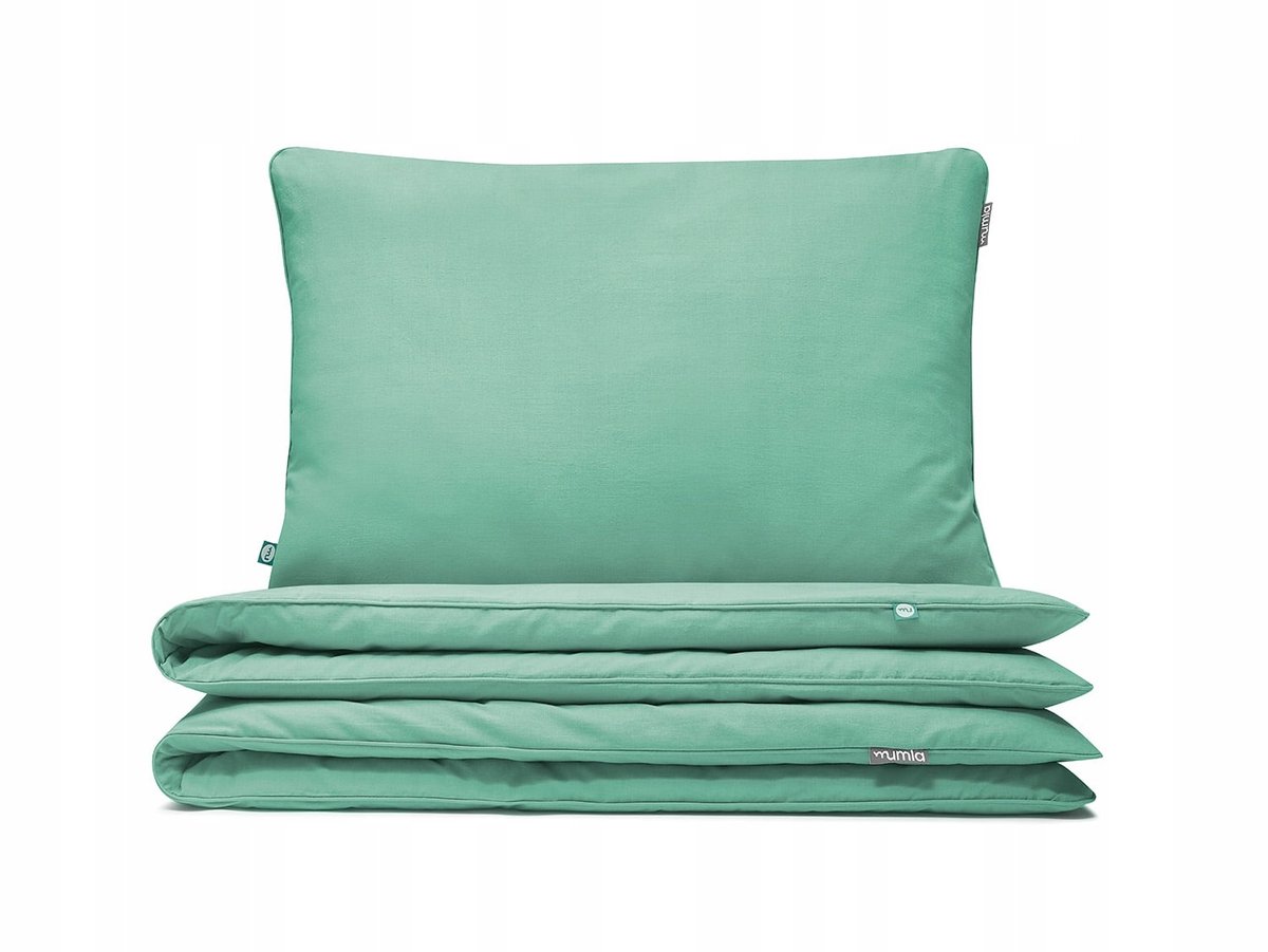 Basic Groen Kinderbeddengoed 90x120 cm + 60x40 cm - 100% Katoen