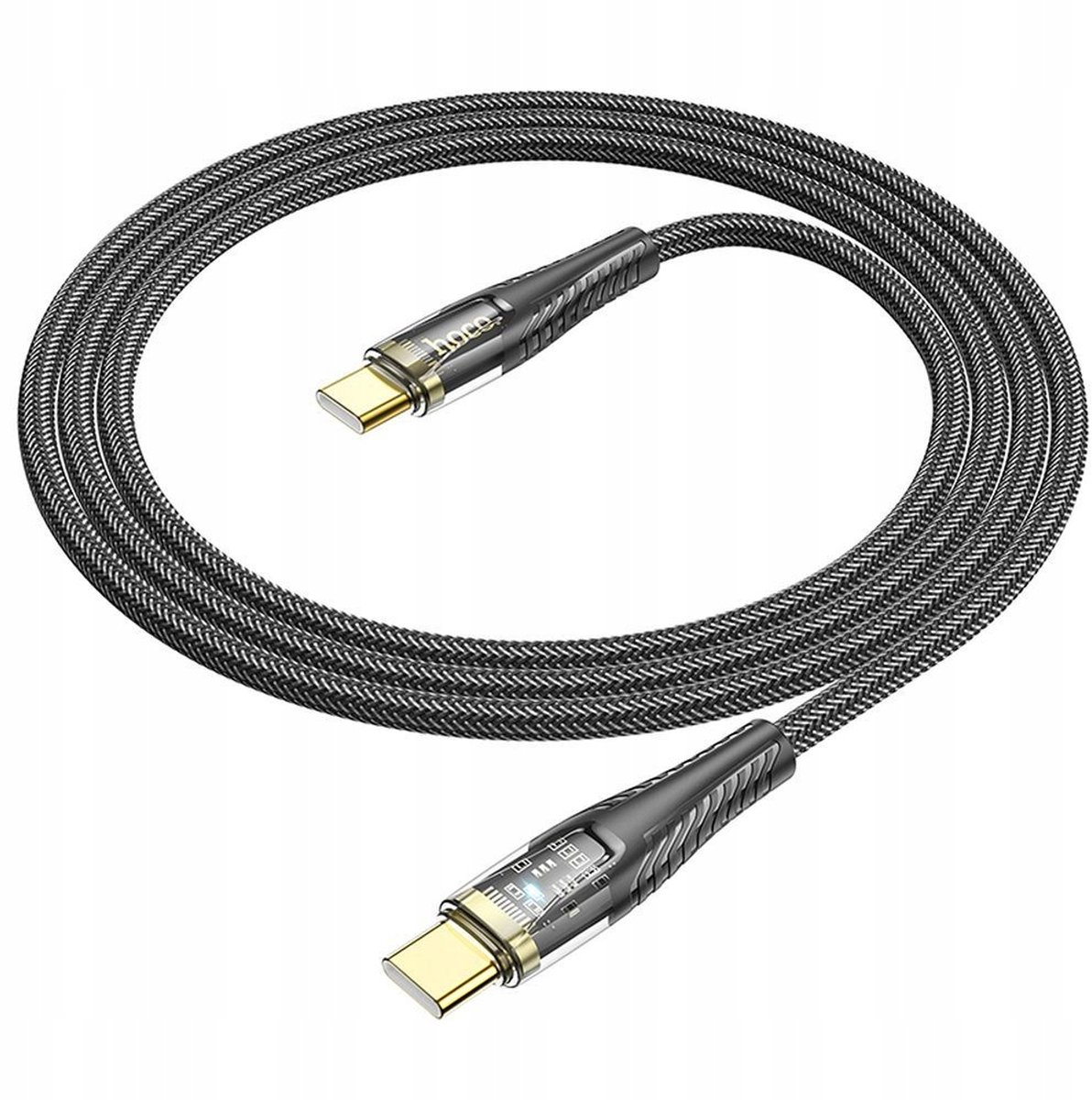 Hoco U121 USB-C naar USB-C Kabel 60W 1.2m Zwart - Snel Laden