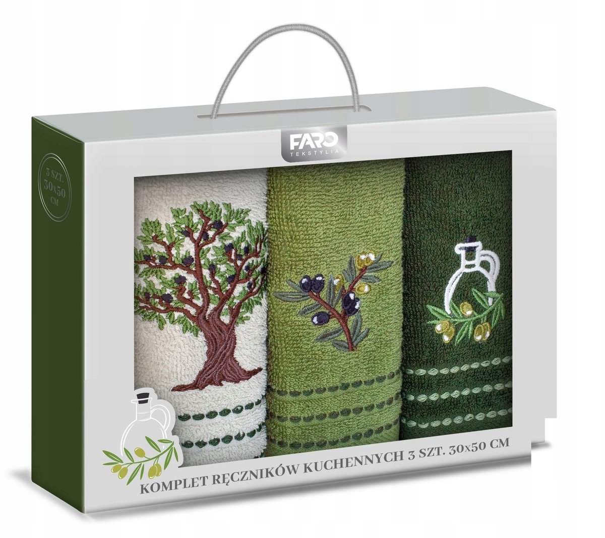Keukendoeken Set 3 stuks 30x50cm Katoen Frottee Grijs