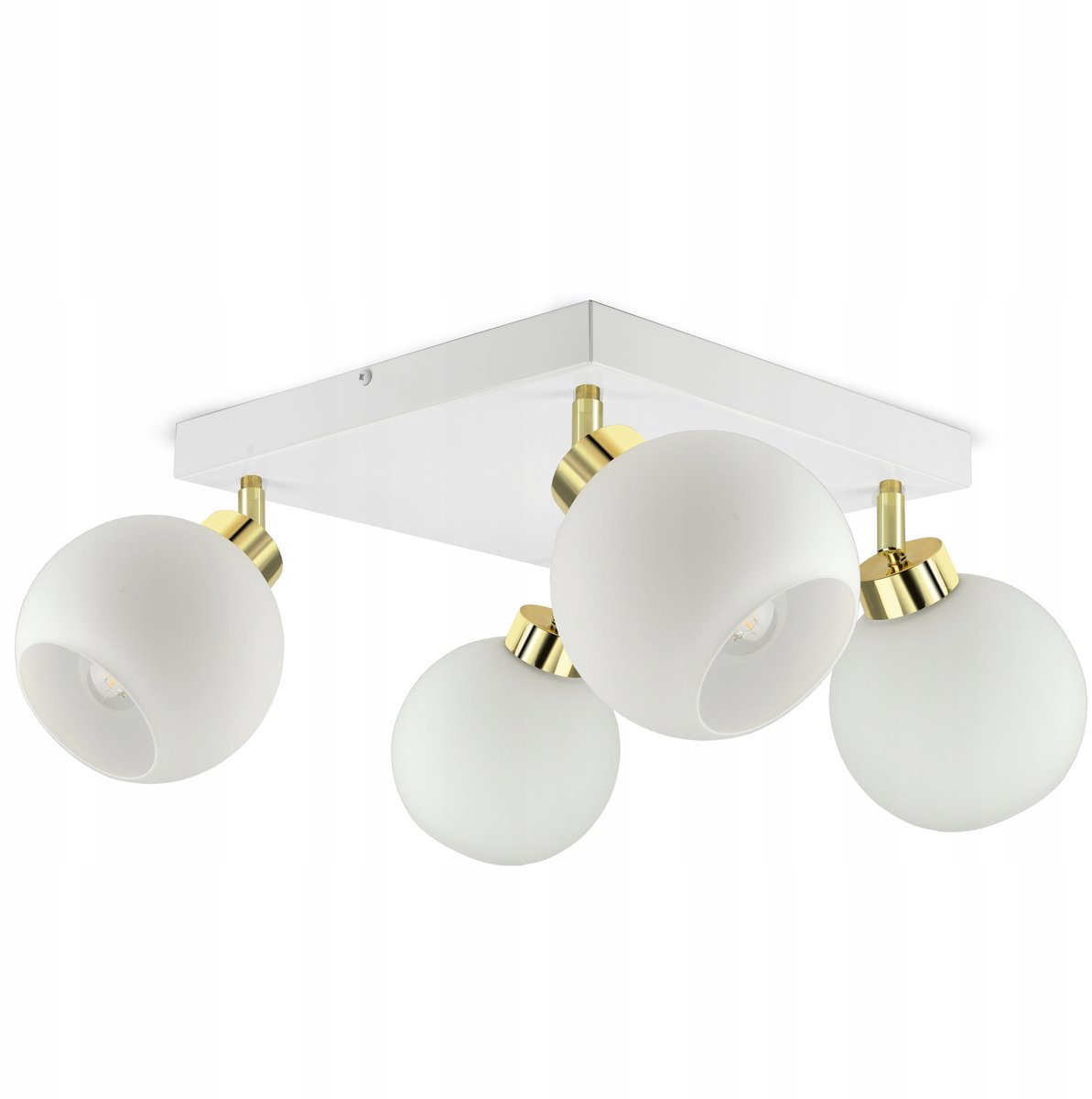 Moderne Witte Glazen Plafondlamp met 4xE27 Fittingen - Stijlvol Design