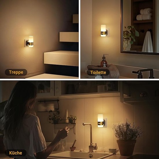 Nachtlampje Stopcontact Met Bewegingsmelder, Nachtlampje Kinderdimbaar, 3 Standen (Auto/Aan/Uit), 3000K Warm Wit, Nachtlampje Led Stopcontact Voor Kinderkamer, Slaapkamer, Hal, Keuken van Karma — afbeelding 4