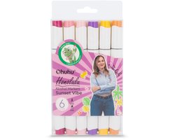 foto van Valerie | Creachick X Ohuhu Alcohol markers Brush & chisel set van 6 - Sunset Vibe