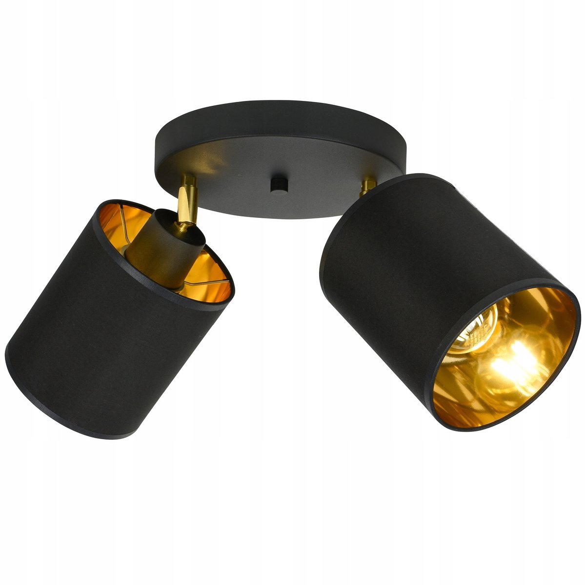 Hanglamp Plafond Zwart Goud 2x E27 Design