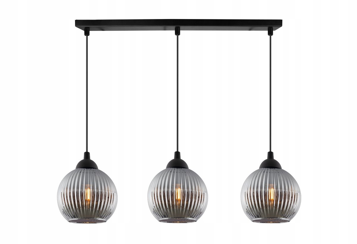Moderne Zwarte Hanglamp met Glazen Bollen - E27 Fitting