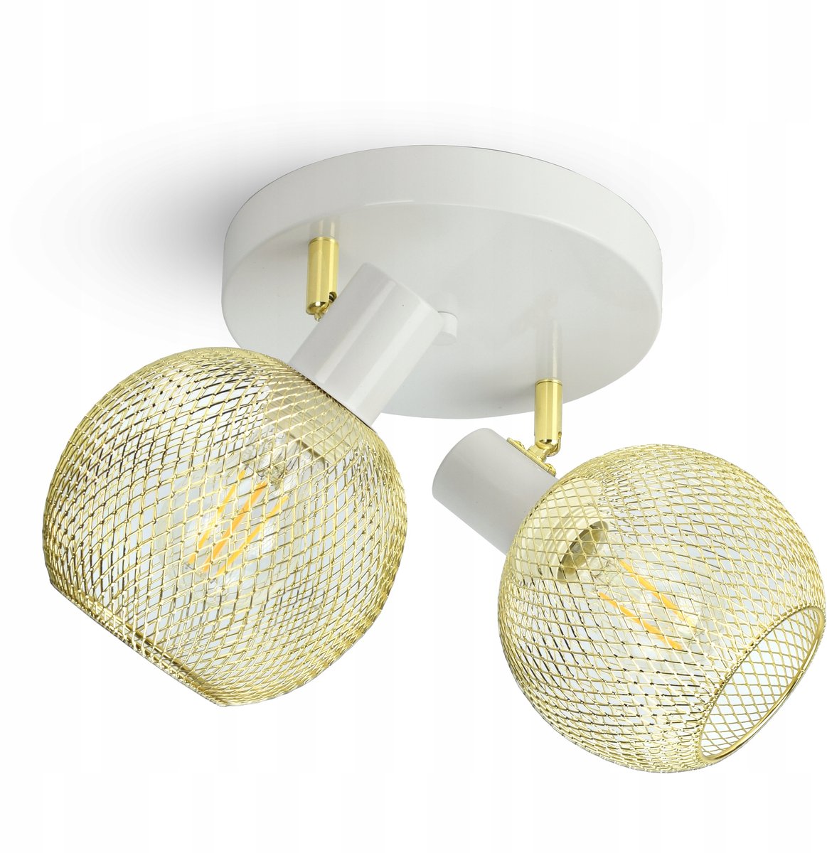 Gouden Globe Plafondlamp met 2xE27 Fitting - Verstelbaar