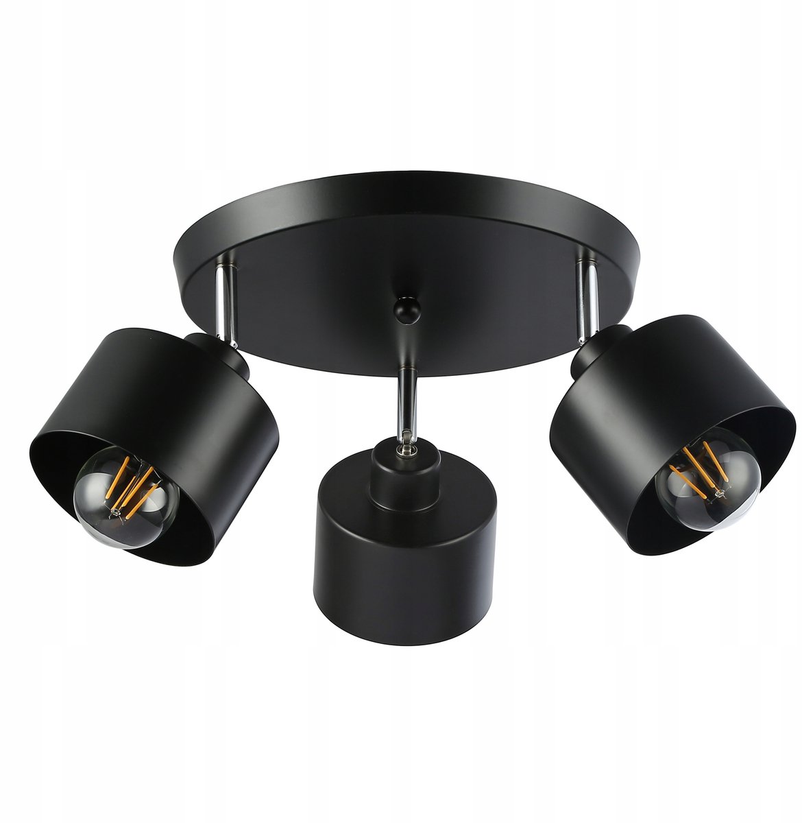 Elza Zwarte Plafondlamp 3xE27 Verstelbaar