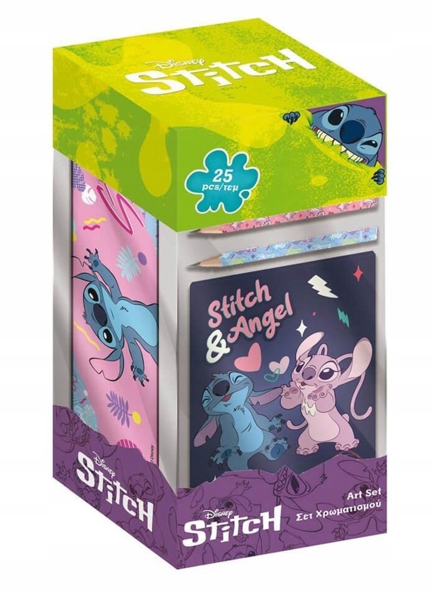 Stitch Pen set met schoolspullen - 25 onderdelen
