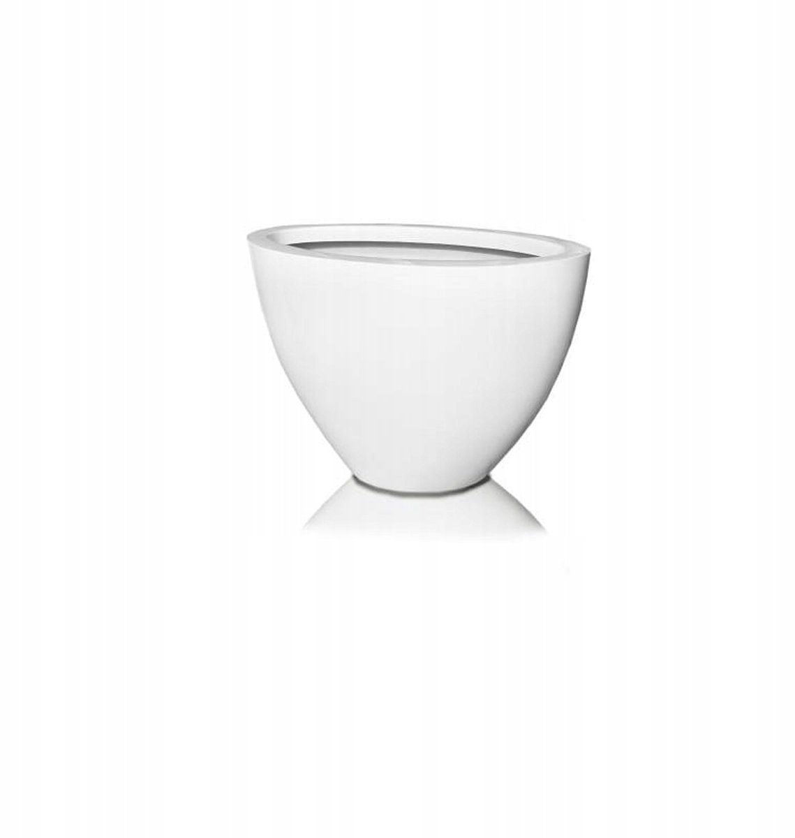 Ovale Fiberglass Plantenbak Wit 55x28x35 cm - Duurzaam & Weerbestendig