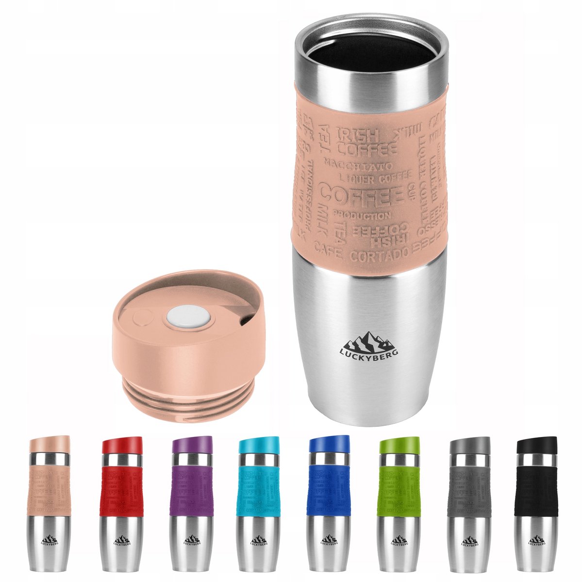 Luckyberg Thermosbeker 480 ml - RVS, Houdt Warm/Koud