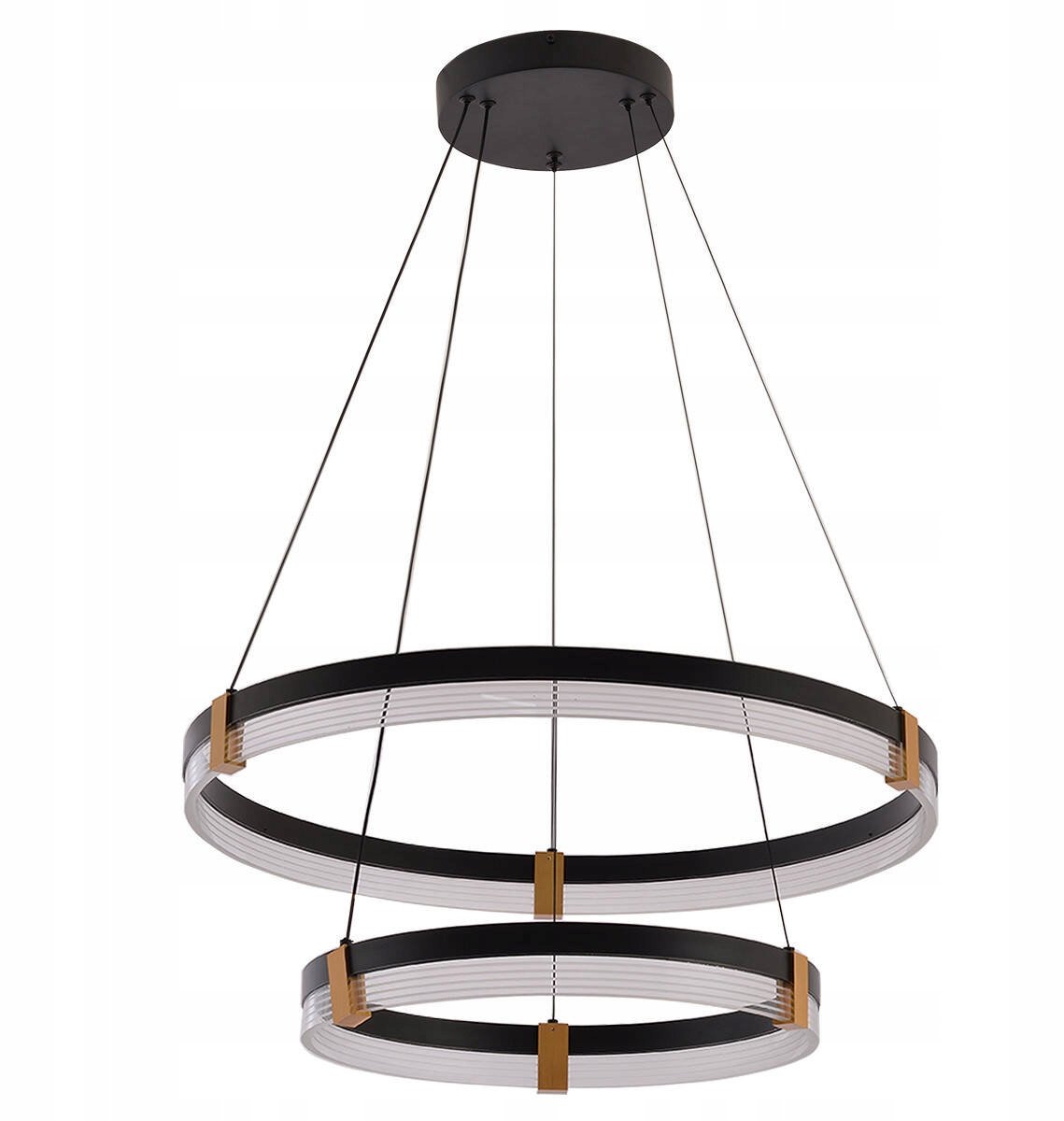 Plum 2 LED CCT hanglamp zwart met goud accenten
