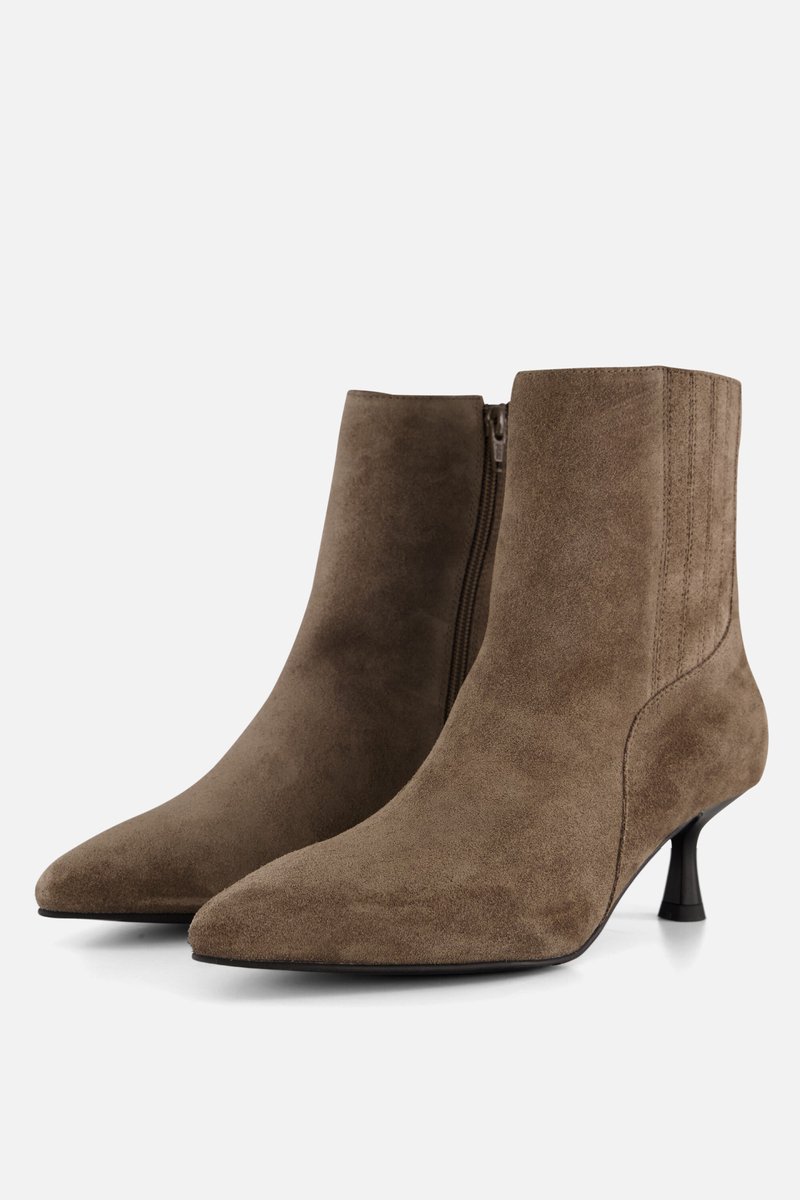 Linea Zeta Enkellaarsjes taupe Suede - Maat 37