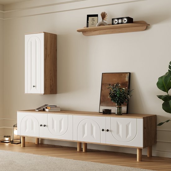 BLACKCOLORS Wandmeubel, 3-delig, bestaande uit: hoog meubel