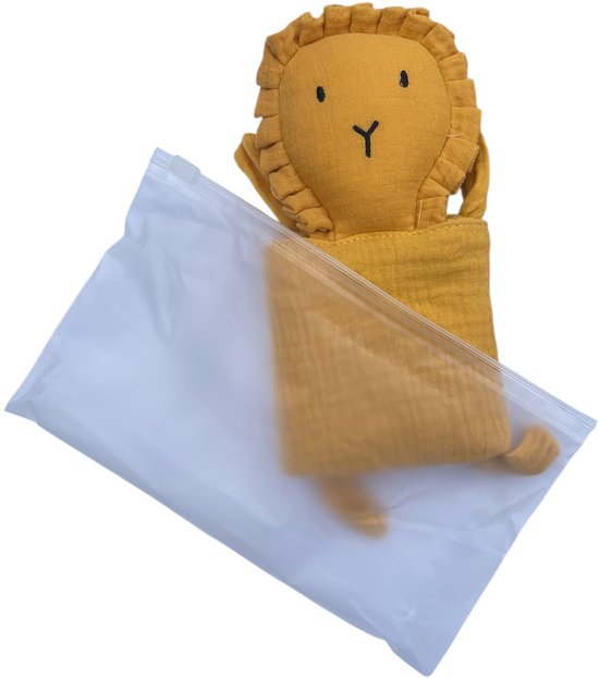 Knuffeldoekje Leeuw - Okergeel - Katoen - Hydrofiel - Baby - Kind van Little Dutch — afbeelding 2
