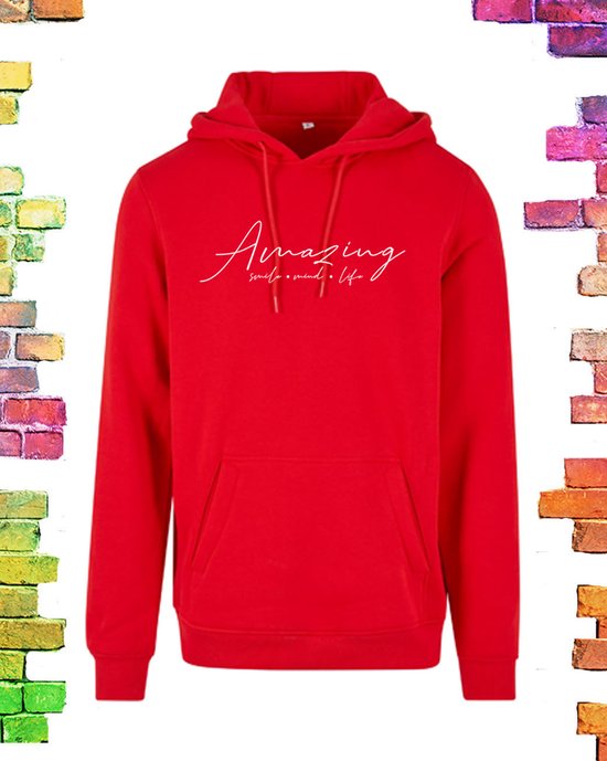 Rode dames hoodie “Amazing” | maat L/38