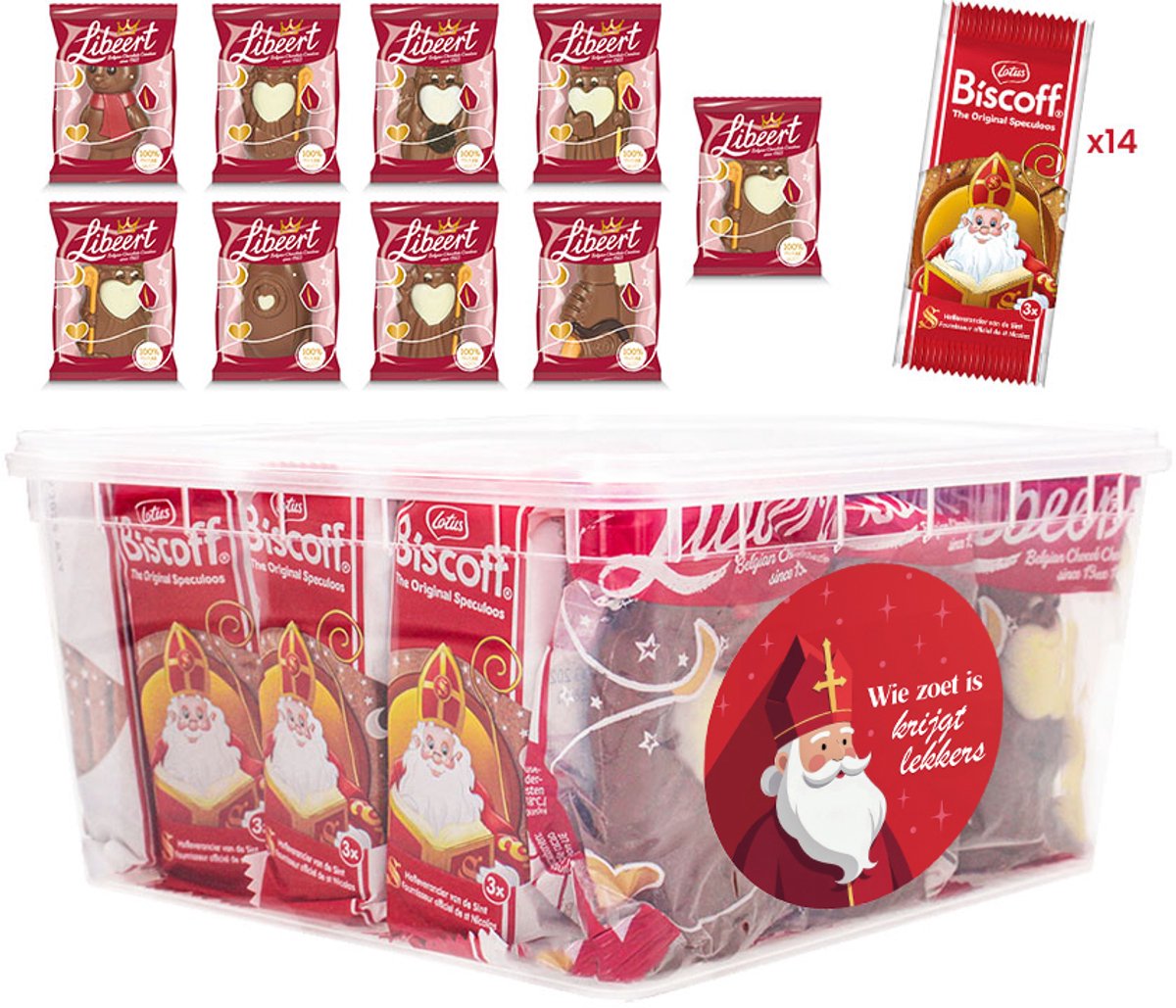 Lotus Biscoff & Libeert Sinterklaas mix 847g - 23 stuks - "Wie zoet is, krijgt lekkers!" - Speculoos & chocoladefiguren - Sinterklaas traktatie