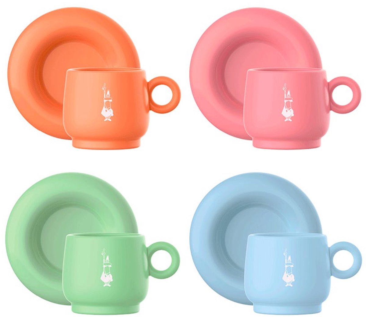 Cosy & Trendy Mercato Della Frutta - Kopje met ondertas - Set van 4 stuks - Multi