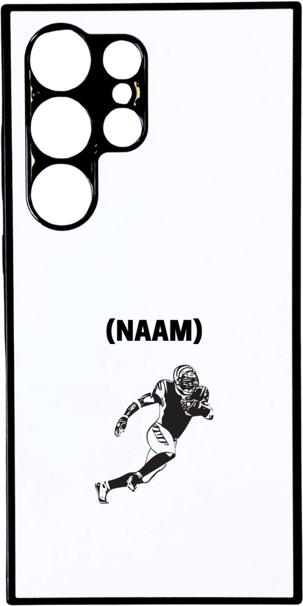Hacebo® - American football met eigen naam telefoonhoesje - Sport - Sporter - telefoonhoesjes - American footbaal - hoesje geschikt voor Samsung Galaxy S24 Ultra