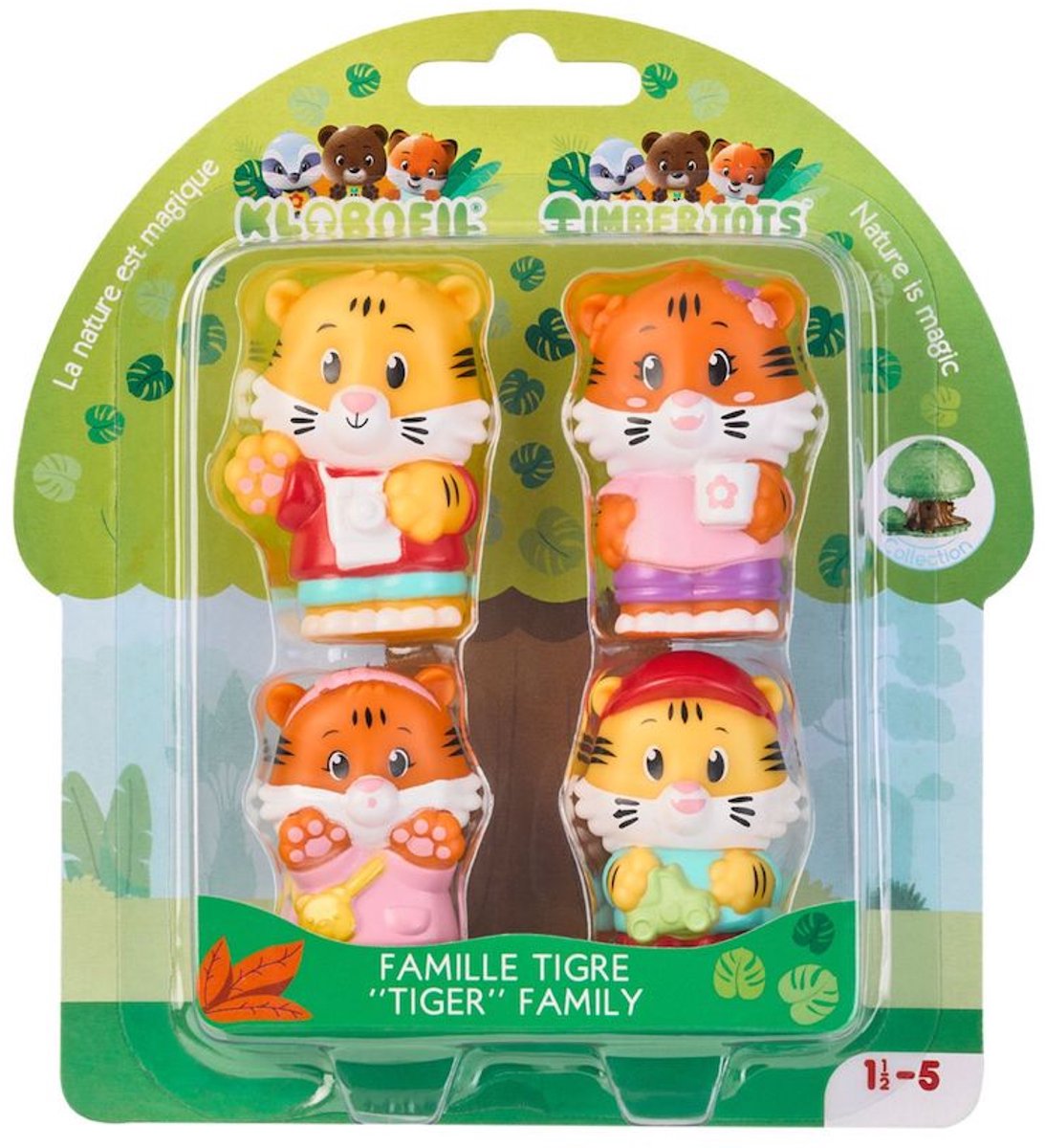 Klorofil Speelset Familie “Tiger” – Poppetjes set – Félix, Cléo, Madie en Alex – Vanaf 18 maanden – 4-delig — afbeelding 5