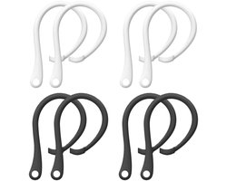 4 Pairs Anti-lost Ear Hooks Silicone Safe Ear Hooks Compatible with AirPods 3 & 2 & 1 & Pro, for Sports, Running, Exercises (TPU)