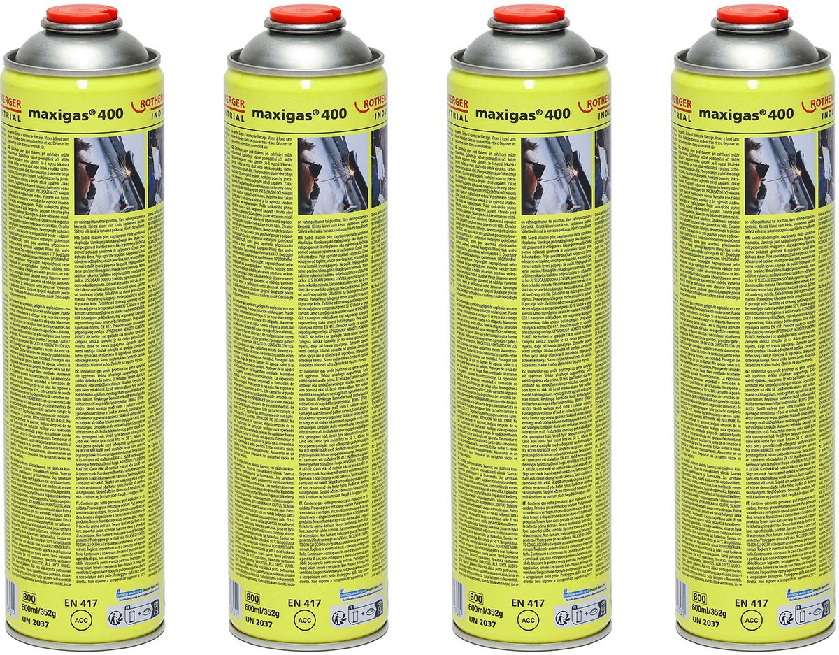 ROTHENBERGER Industrieel Maxigas 400 600 ml 4 stuks - 35570-4