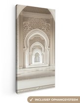 Canvas schilderij 40x80 cm - Exclusieve wanddecoratie Moskee - Architectuur - Ramadan - Islamitische - Muurdecoratie woonkamer - Slaapkamer decoratie - Kamer accessoires - Schilderijen op canvas