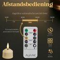 Afstandsbediening voor Aurae led kaarsen met timer, dimfunctie en 5 lichtsterktes.
