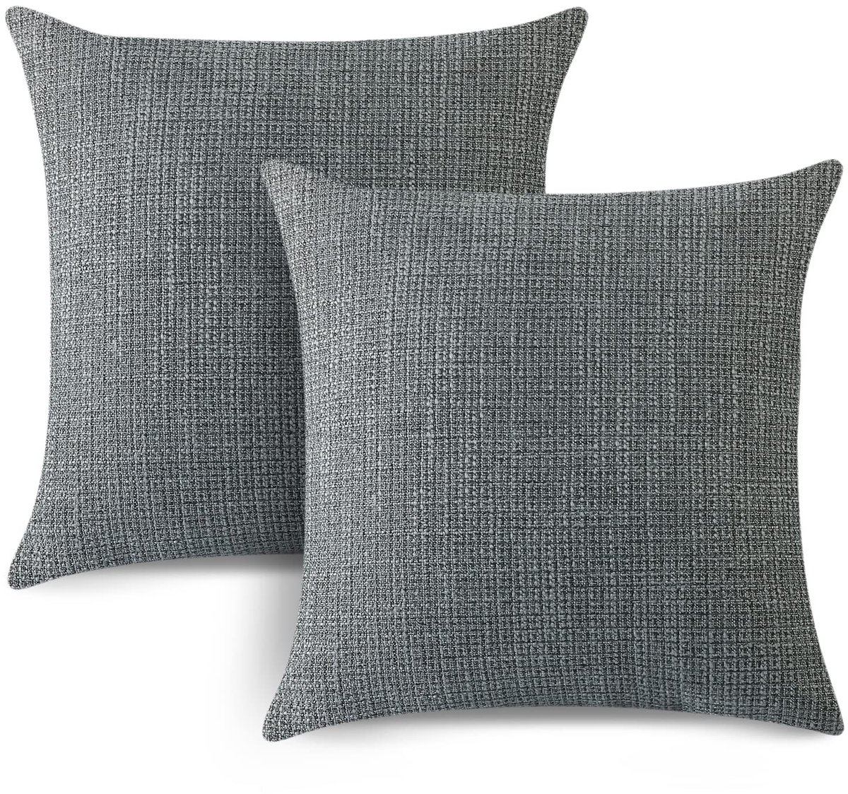 Ibenzoa Set van Twee Luxe Linnen Kussenslopen voor Moderne Sfeer in Huis en Tuin donkergrijs