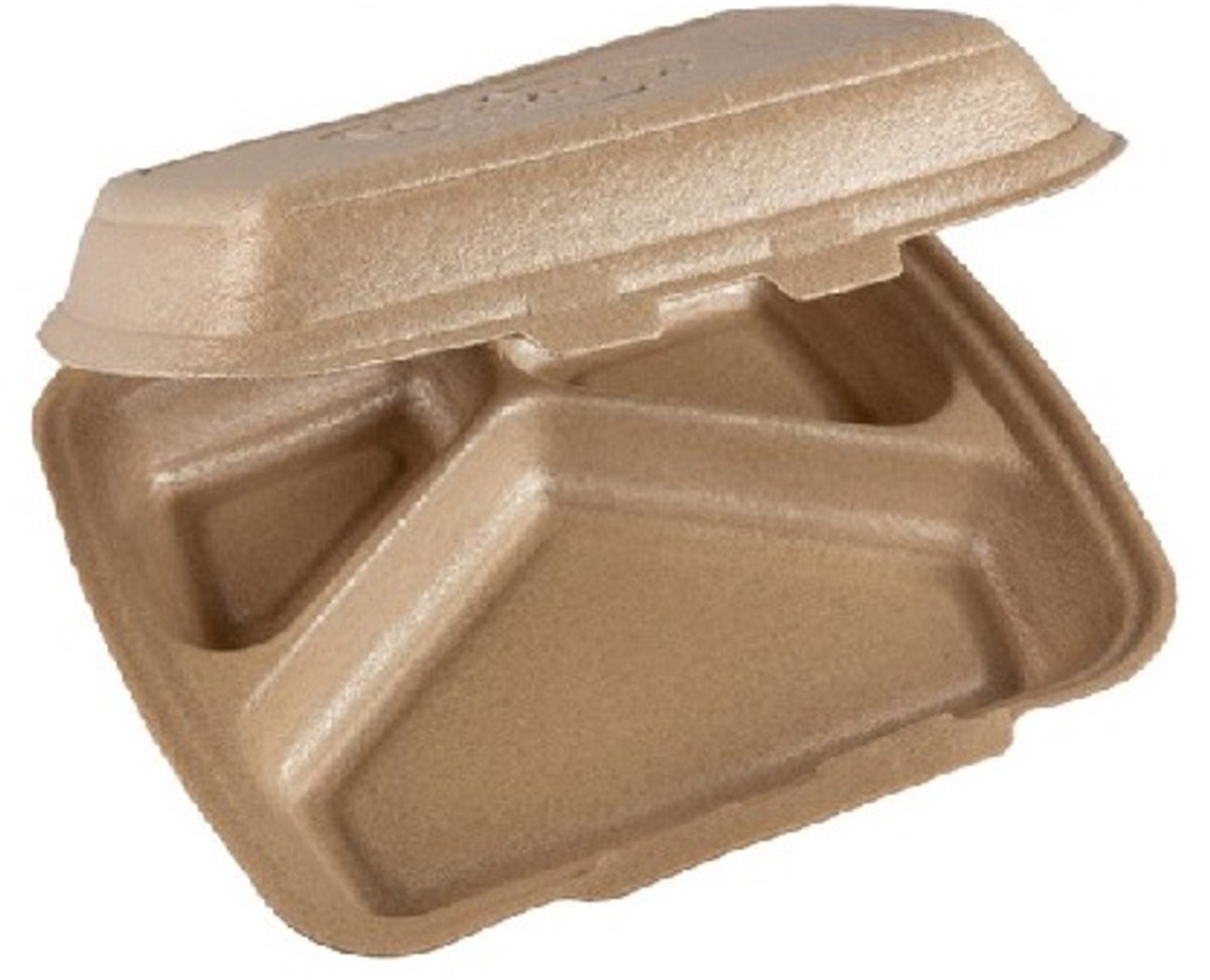 3vaks menubox - 125stuk - take away - bruin - RECYCLE ME! - IMES