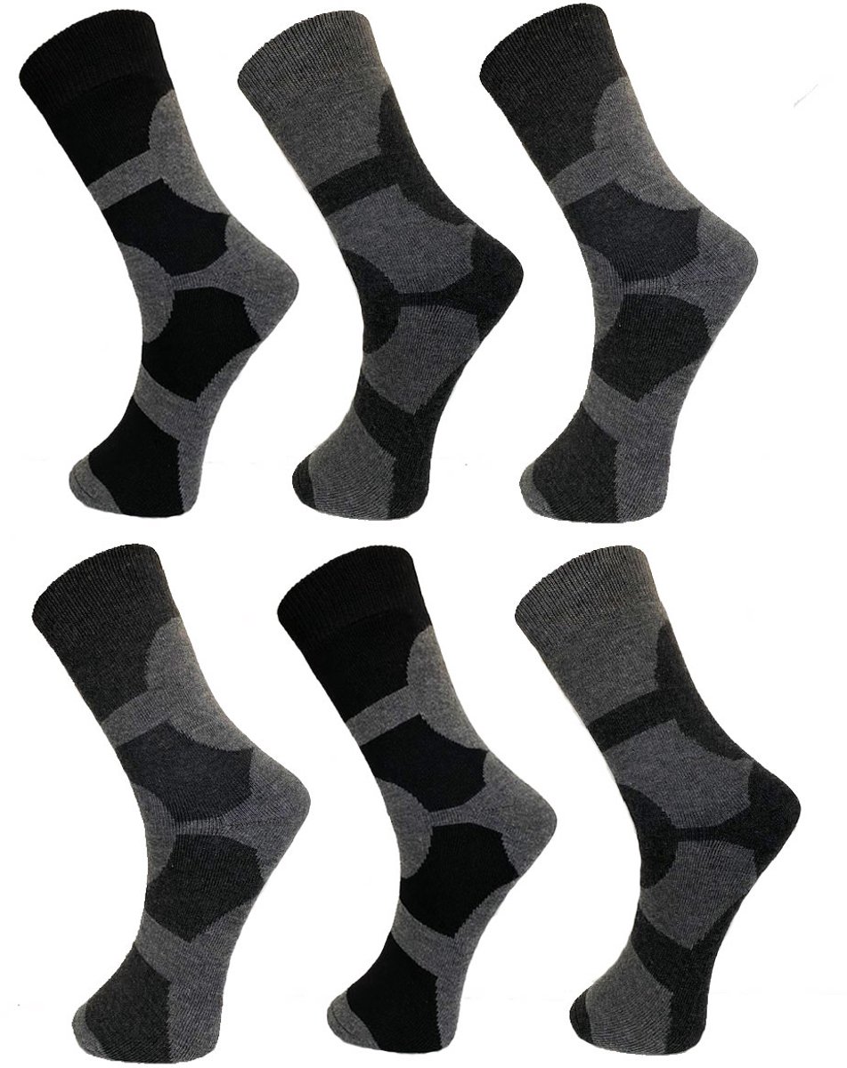 6 paar Samtex badstof THERMO sokken 39-42 Multicolor