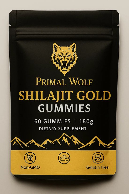 Gummies Shilajit Gold Pure Himalayan – 3000 mg – Avec Ashwagandha, Black Musli et Gokshura – Végétalien – 60 Gummies