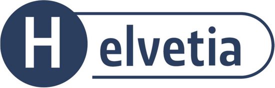 Helvetia logo met een blauwe cirkel en witte tekst.