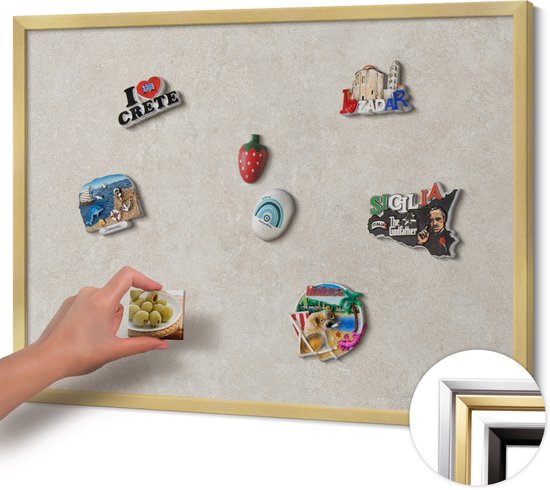 Magnetisch Bord Voor Aan De Wand - Memobord Van Glas - 60 X 40 Cm Magneetbord Inclusief Magneten En Marker Wit Marmer Glassboard Met Organizer Bord Voor Notities