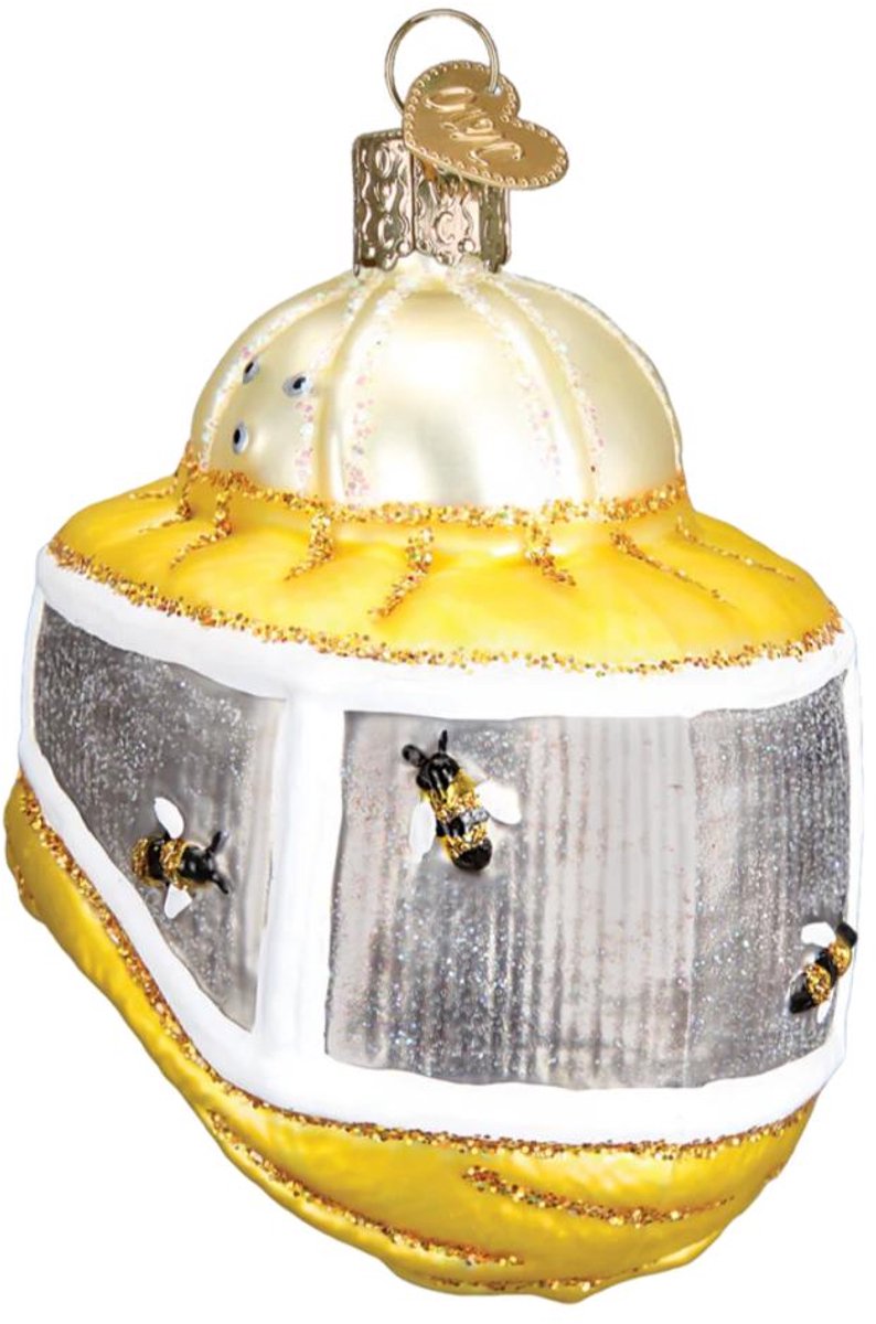 Kerstbal Imkerhelm – Handgemaakt glazen ornament van Old World Christmas – 8,5 cm
