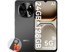 OSCAL TIGER 8 Smartphone - Gemini AI 2.0 - 24GB RAM - 128GB ROM - 6.88 Inch - 5000mAh - Android 15 Smartphone - 5G Dual SIM - GPS - NFC - Zwart