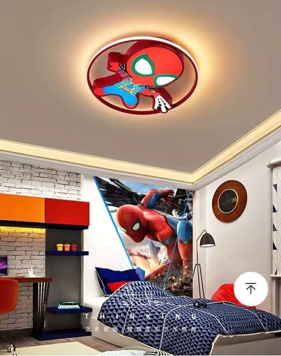 Spider Man LED-plafondlamp Kinderkamer dimbaar met afstandsbediening.