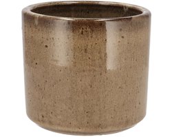 DK Design Bloempot model Brown Glaze - taupe - D15 x H17 cm - glanzend