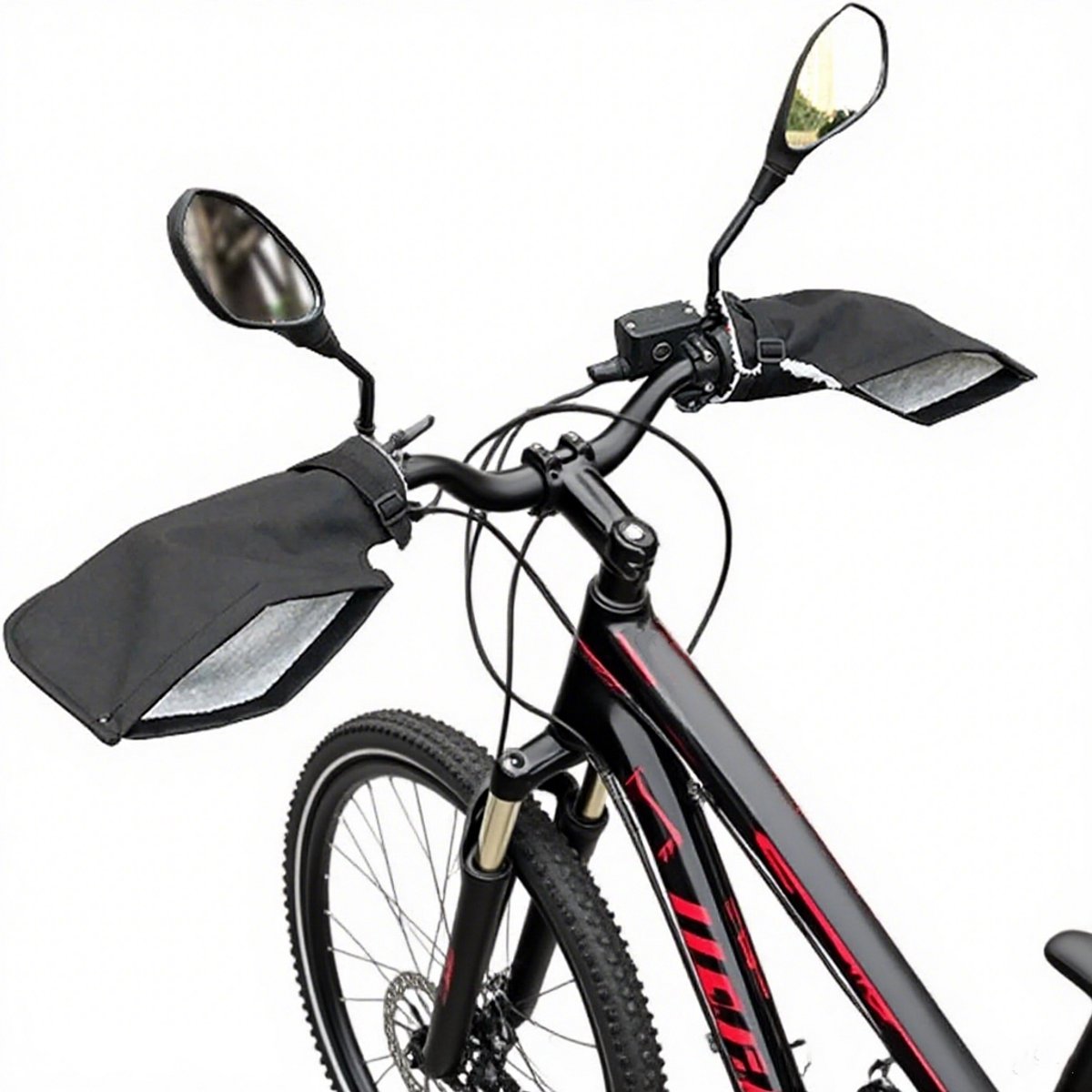 Handmoffen - Handmoffen Scooter - Handwarmers Fiets -Handschoenen - Stuurhandschoenen - Wanten Winterthermofietsen - Handwarme, winddichte, koude weersomstandigheden voor mountainbike ，scooters, sneeuwscooters - Zwart