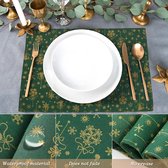 QTTVBTNA -Ensemble de Placemats de Noël de 4 – Coton Lin – Design Sapin de Noël & Flocon de Neige – 32x45cm – Décoration de Table pour les Fêtes