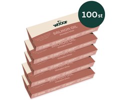 WOOOF Schapenvet bonbons met zalmolie - 100st - Hondensnack bites - Supplement - Glanzende vacht - Omega 3 - 100st