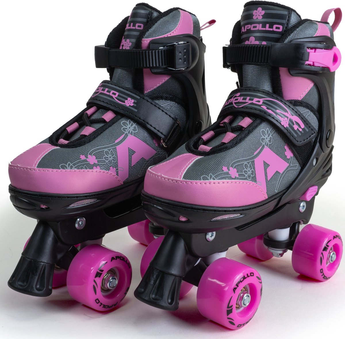 Apollo Champion Verstelbare Quad Skate – verstelbare rolschaatsen voor kinderen, comfortabele, in maat verstelbare LED-rolschaatsen, voor meisjes en jongens, maten 31 – 42