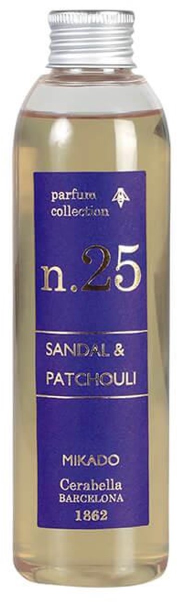 Cerabella Diffuser Navulling N.25 – Sandal & Patchouli – 200 ml – Navulflacon huisparfum